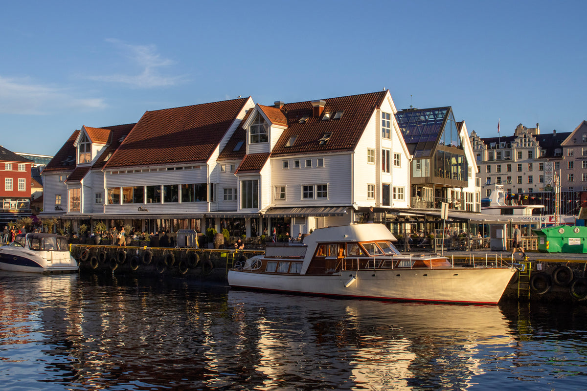 Golden Reflections at Bergen Harbor, Norway – Fine Art Photography Print