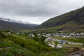 Panoramic View of Seyðisfjörður, Iceland – Fjord Village & Snow-Capped Mountains | Original Travel Photography Wall Art