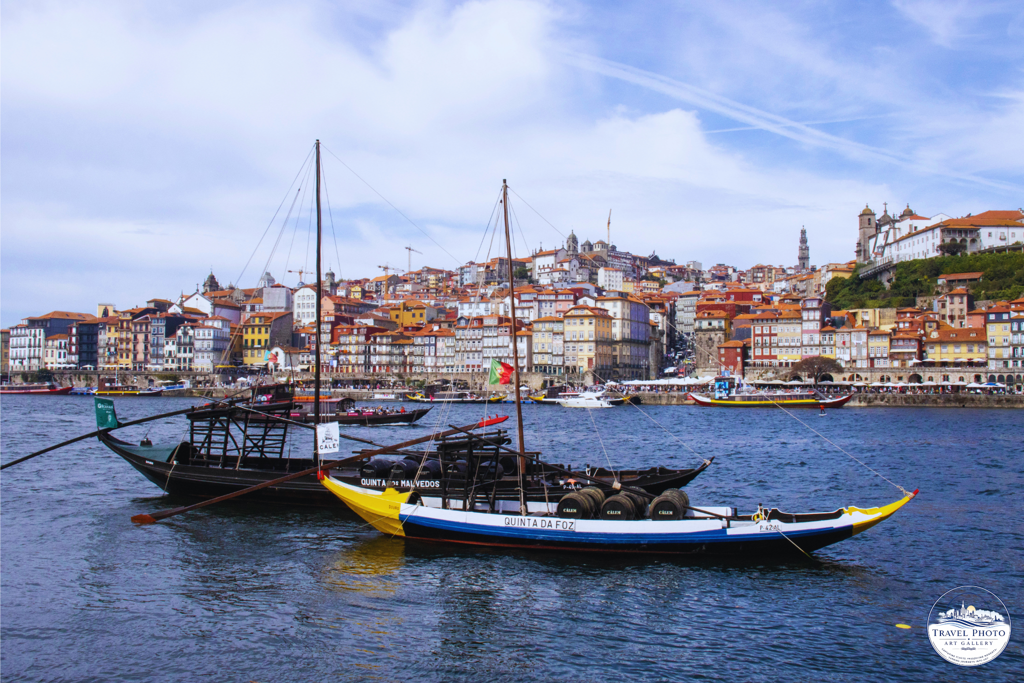 Porto Harbour & Traditional Rabelo Boats | Original Fine Art Photography | Portugal Travel Wall Art
